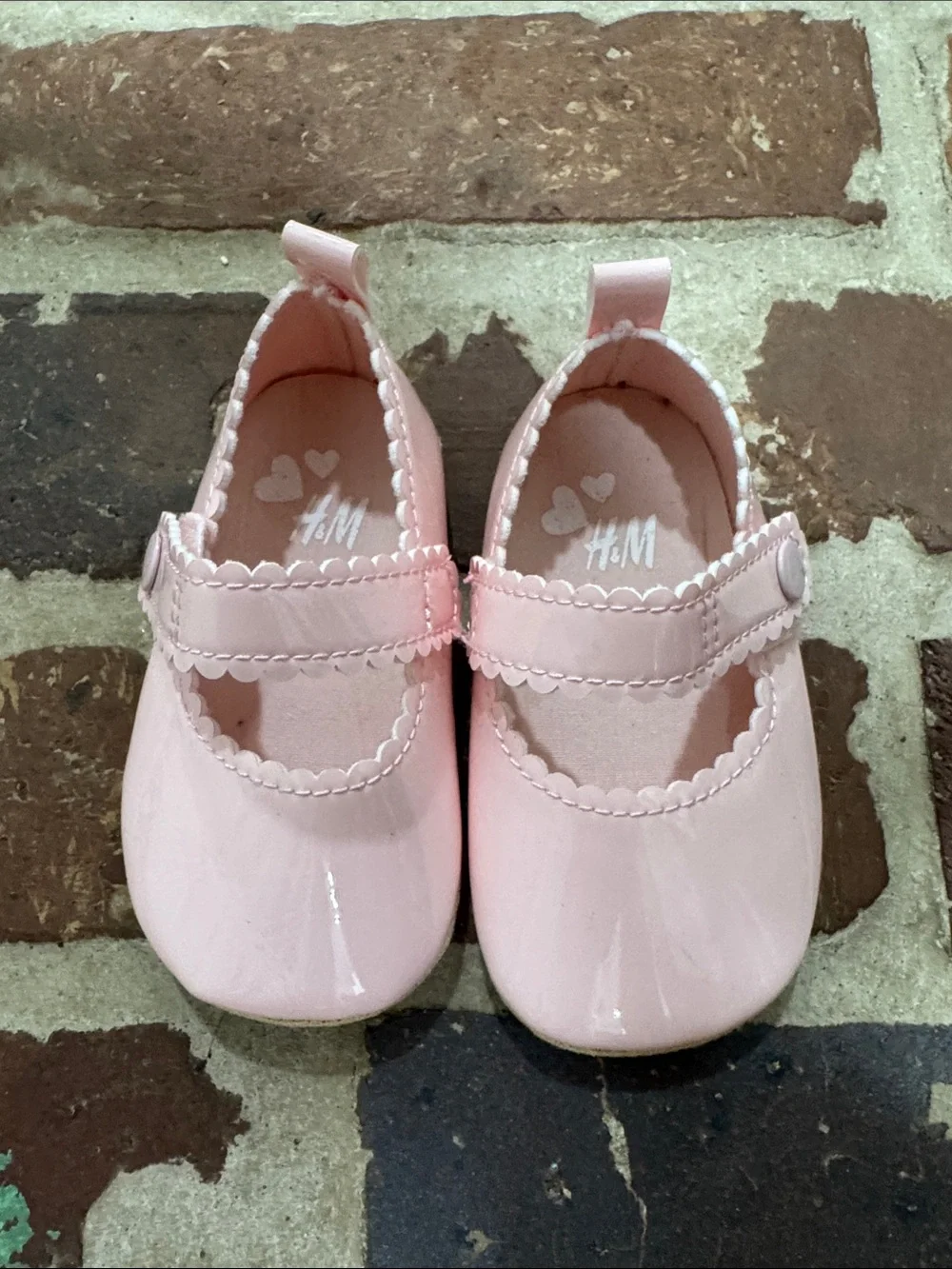 H&M Baby Girls Light Pink Patent Mary Jane Shoes
